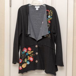 NEW Soft Surroundings Embroidered Cardigan Size M